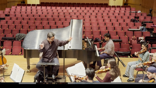 Conducting Rehearsal of Shostakovich Piano Concerto No. 2 and Hailstork: 3 Spirituals for Orchestra